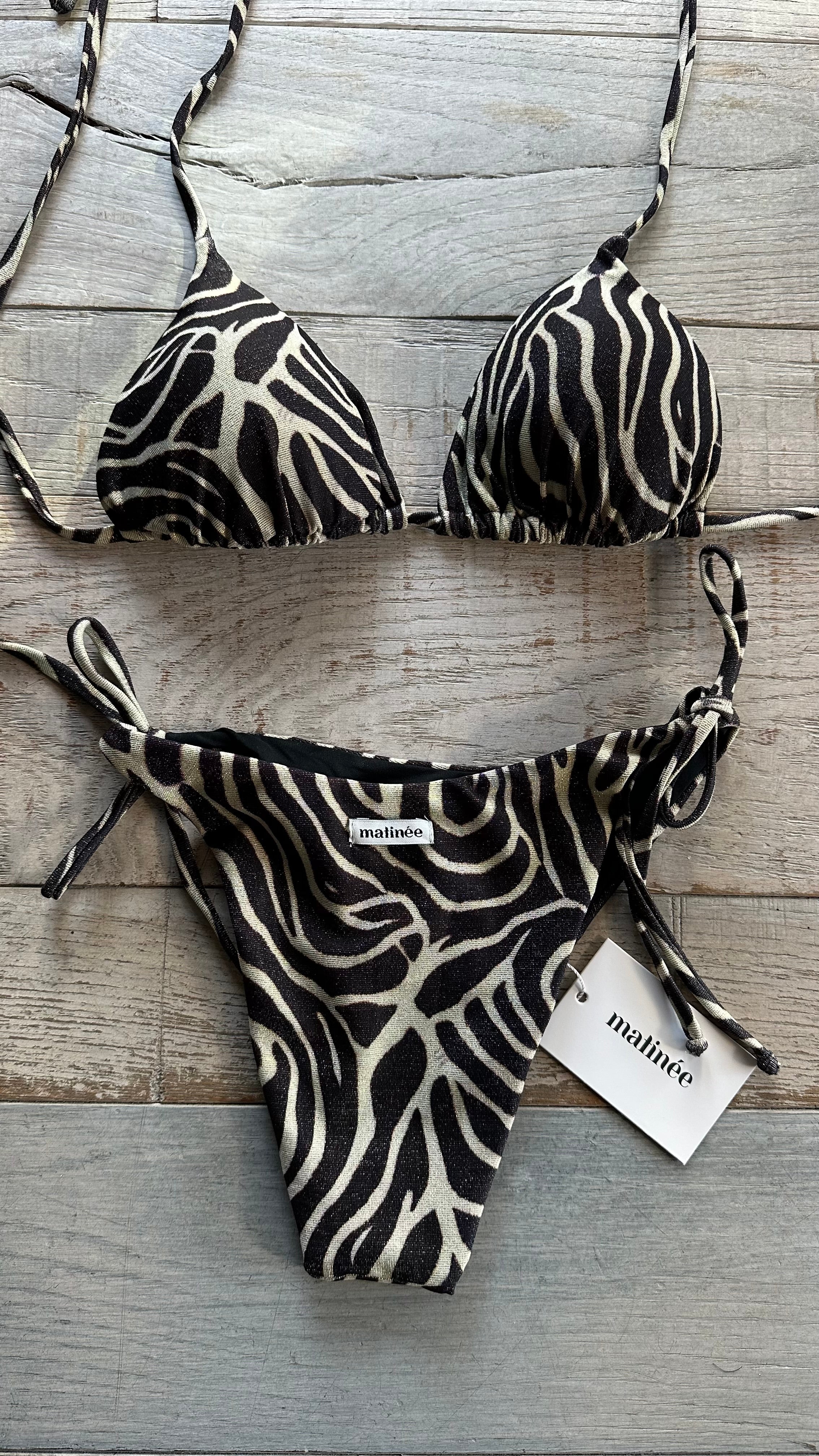 Triangolo Zebrato Lurex Bianco