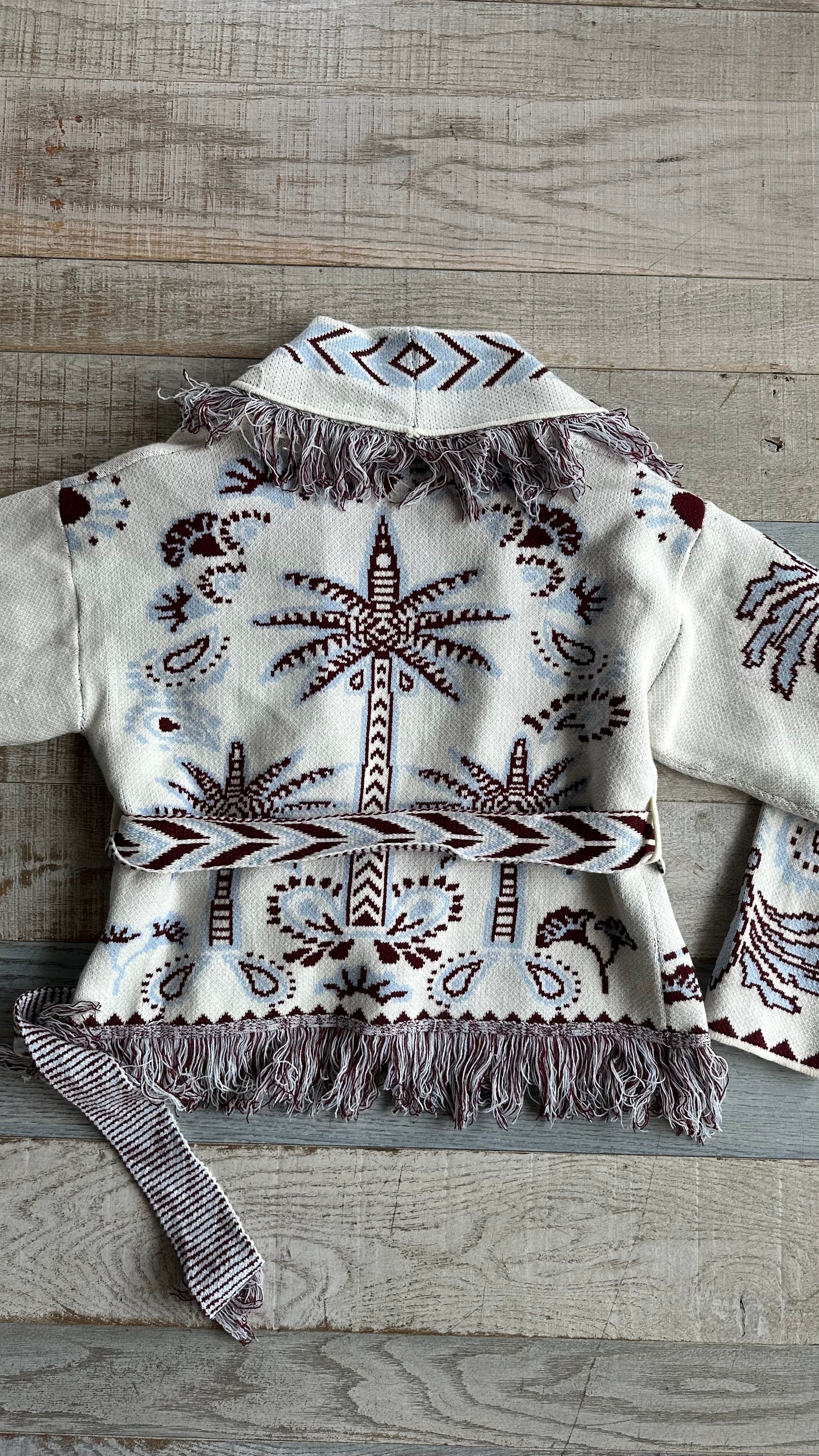 Cardigan Crop Palms White