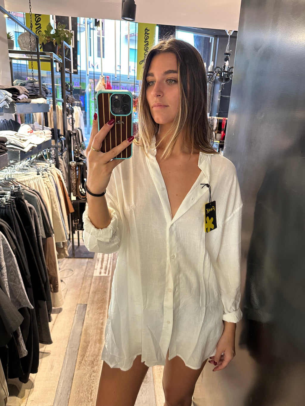 Camicia Oversize in Lino color Bianco
