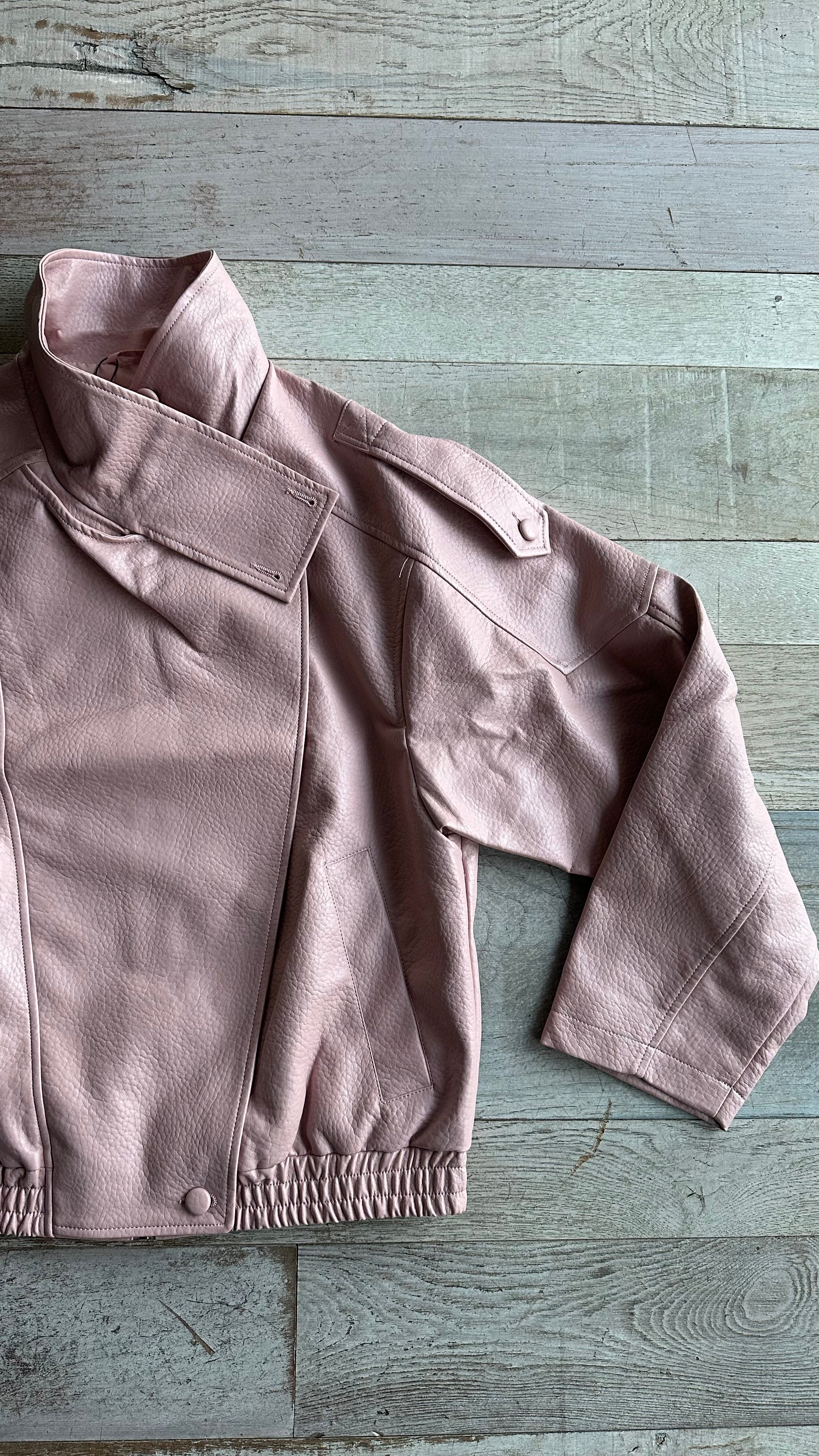 Giacca Chiodo Rosa con Bottoni