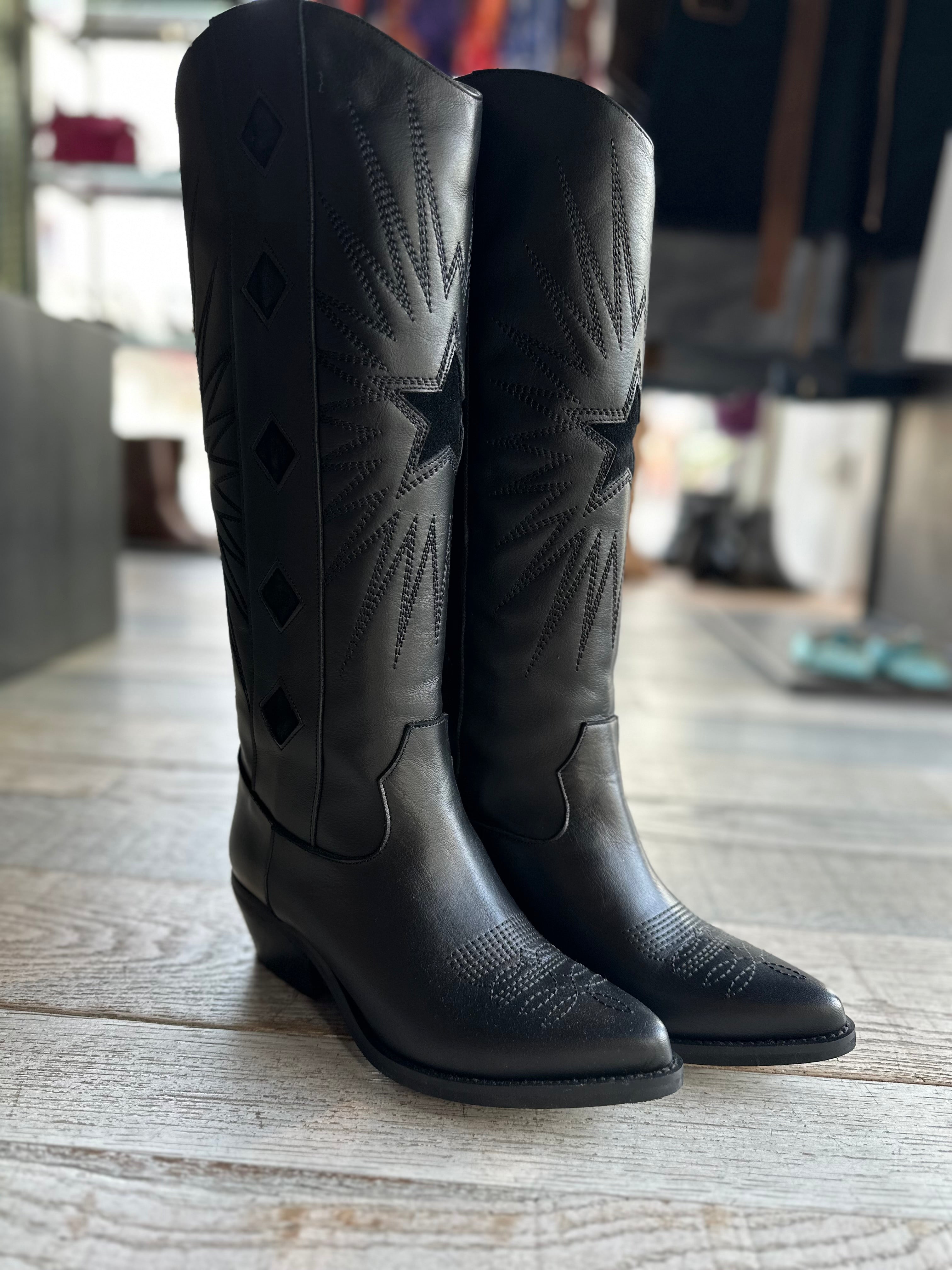 Texano Stella in pelle lucida