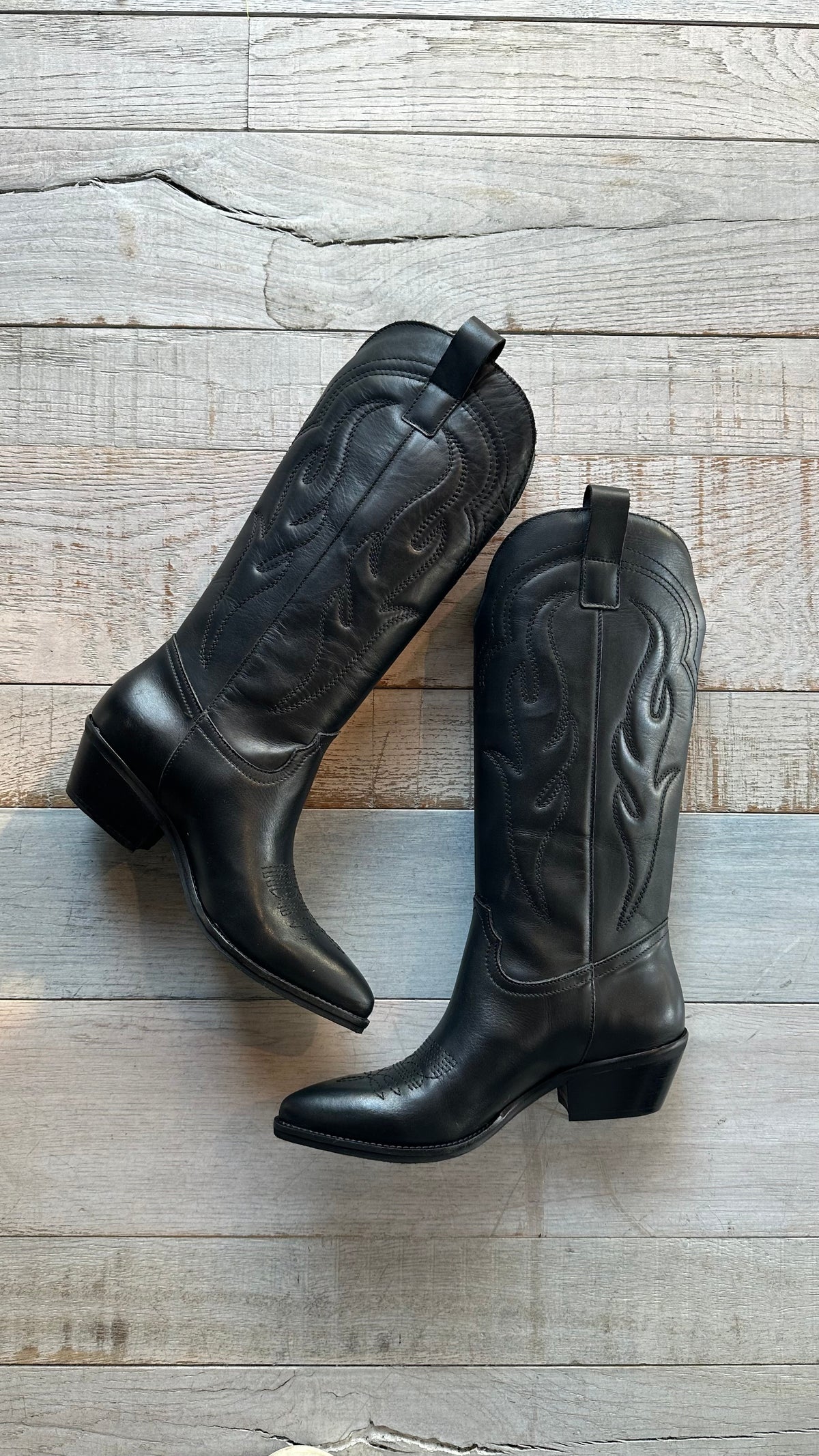 Texano in Pelle Nera «Flame»