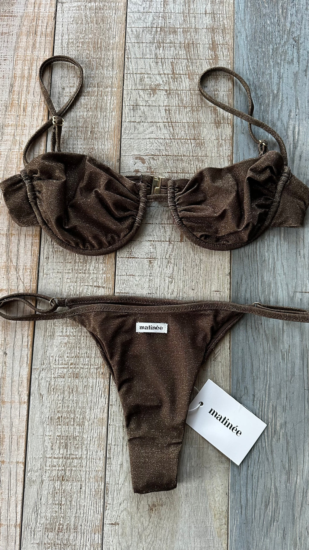 Bikini Balconcino Marina Lurex Marrone