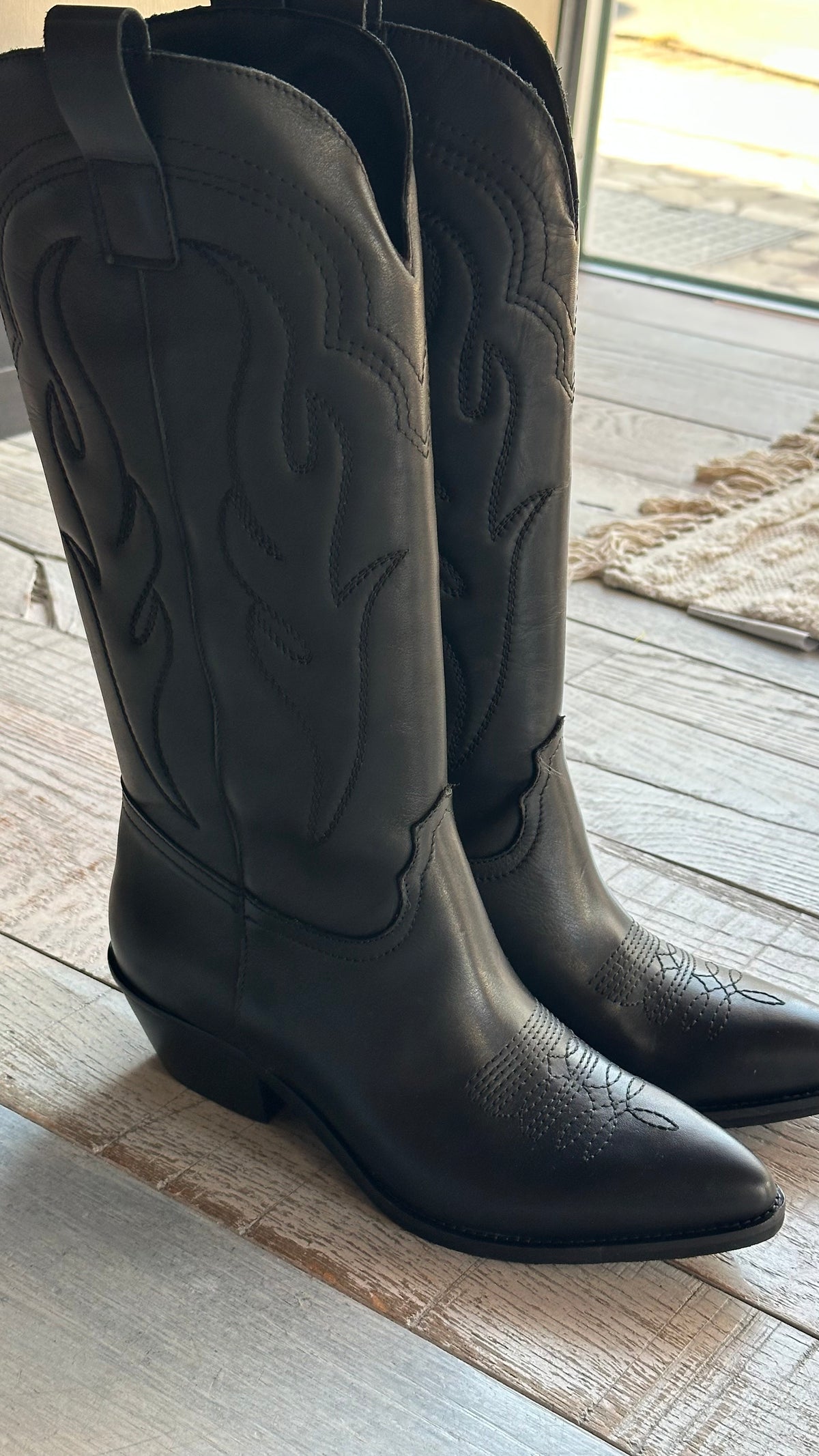 Texano in Pelle Nera «Flame»