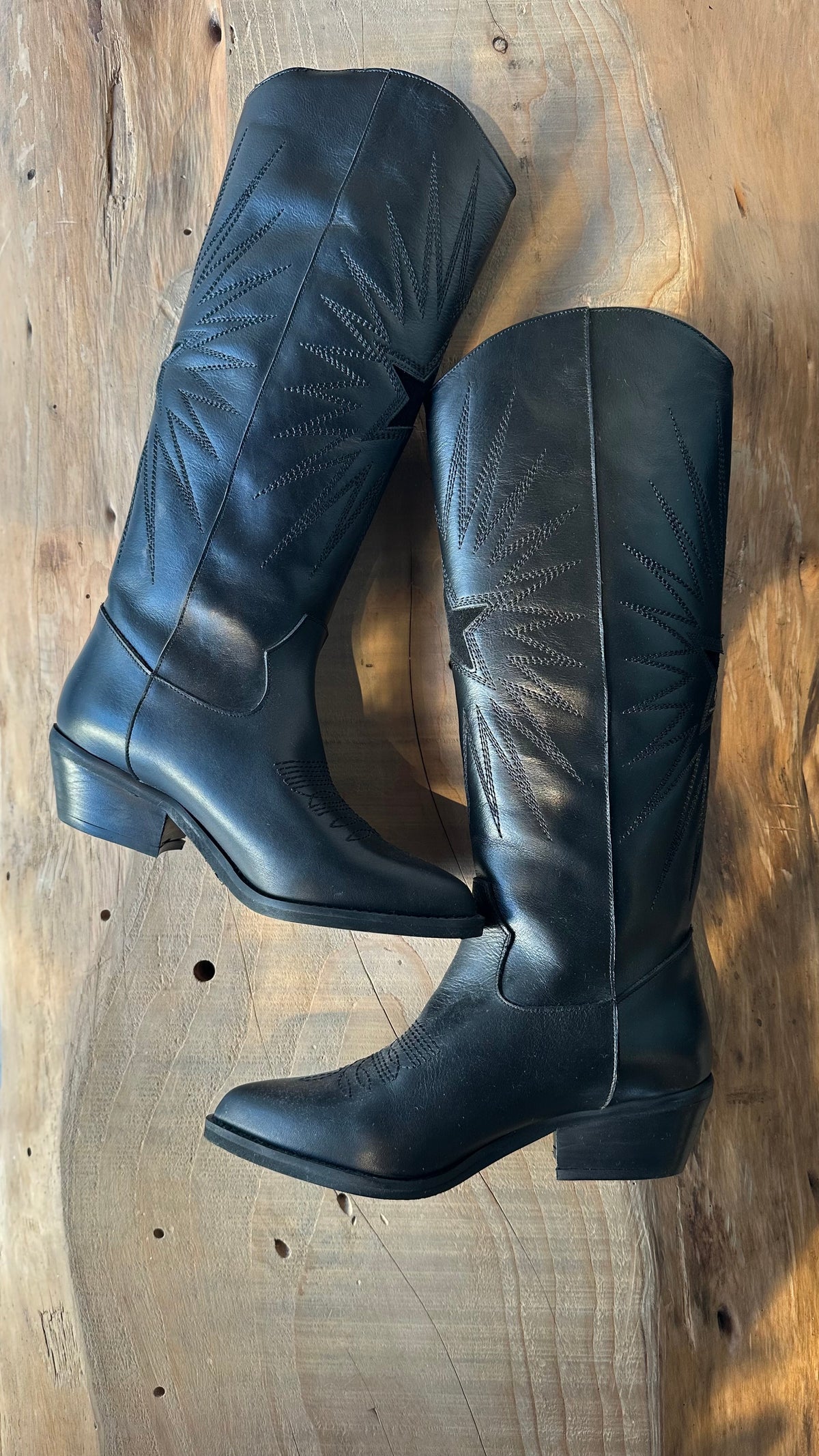 Stivale Texano Star in pelle lucida