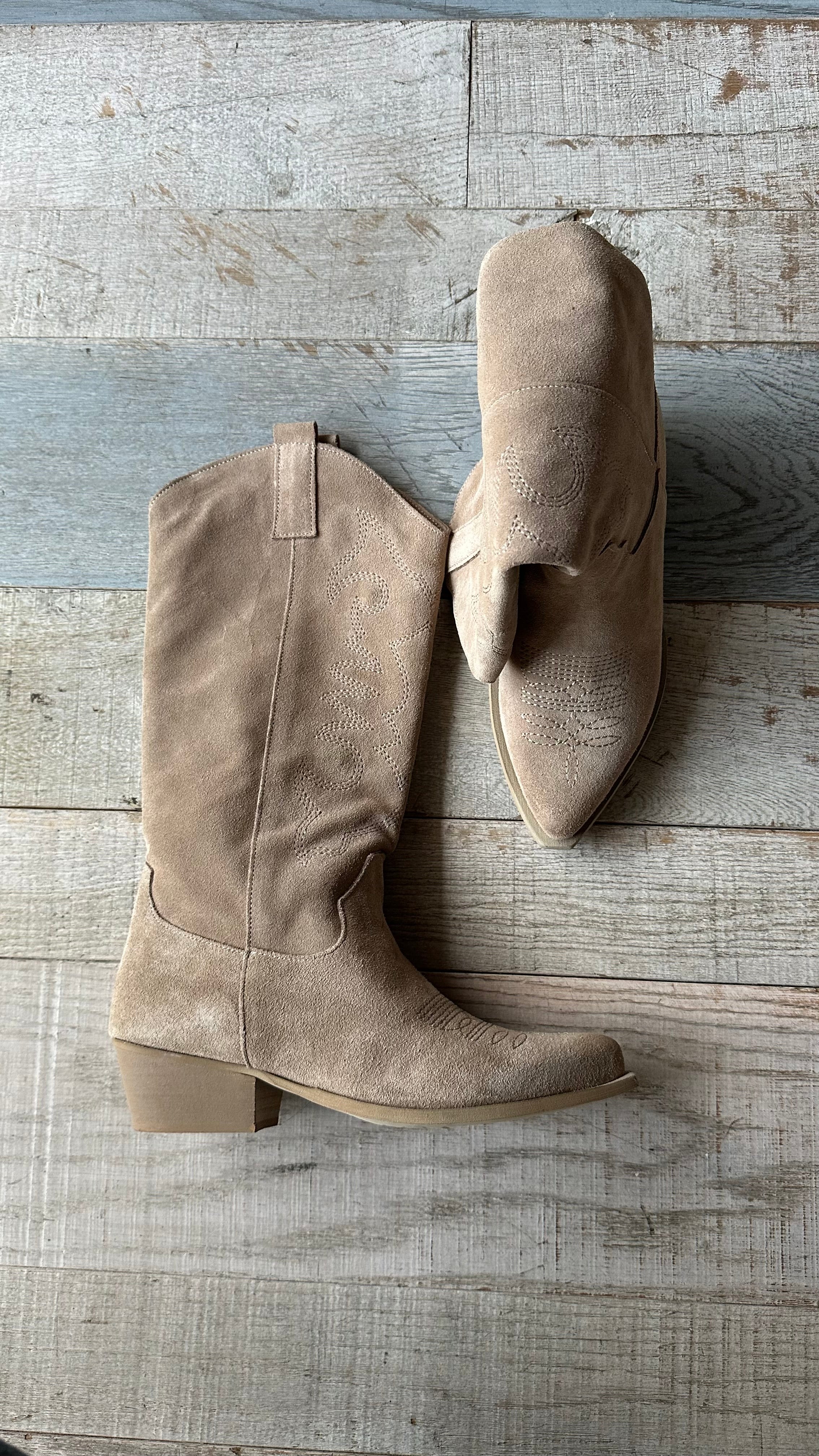 Texano in camoscio Taupe