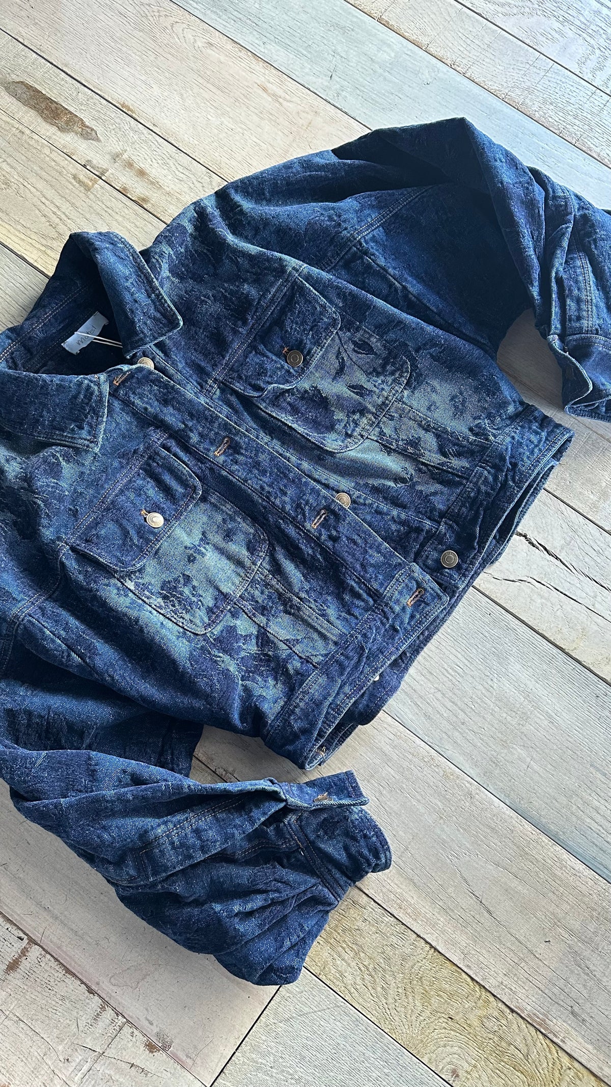 Giacca Crop in Denim e Velluto Blu «Blue Navy»
