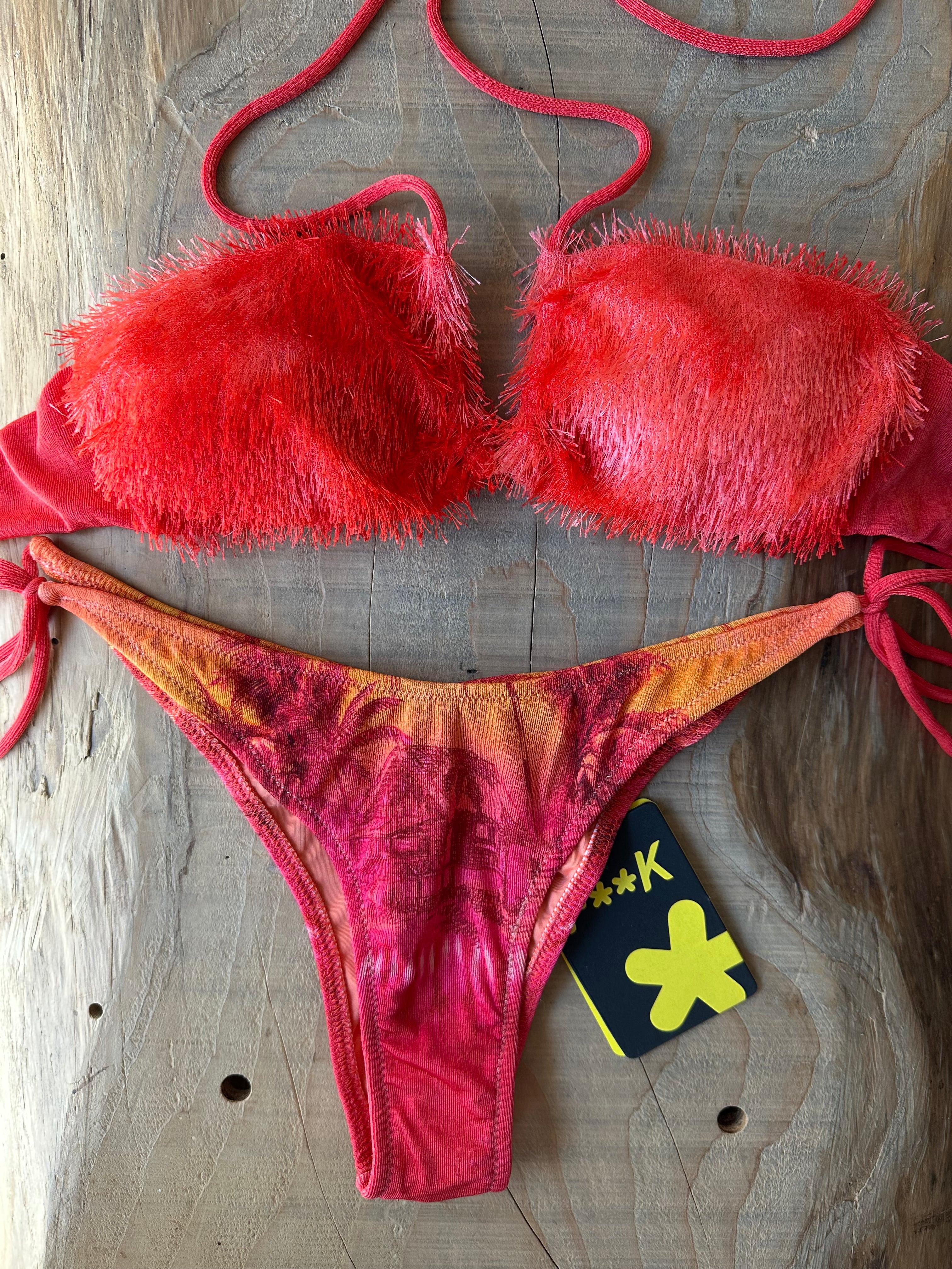 Bikini Fascia Frange Arancio