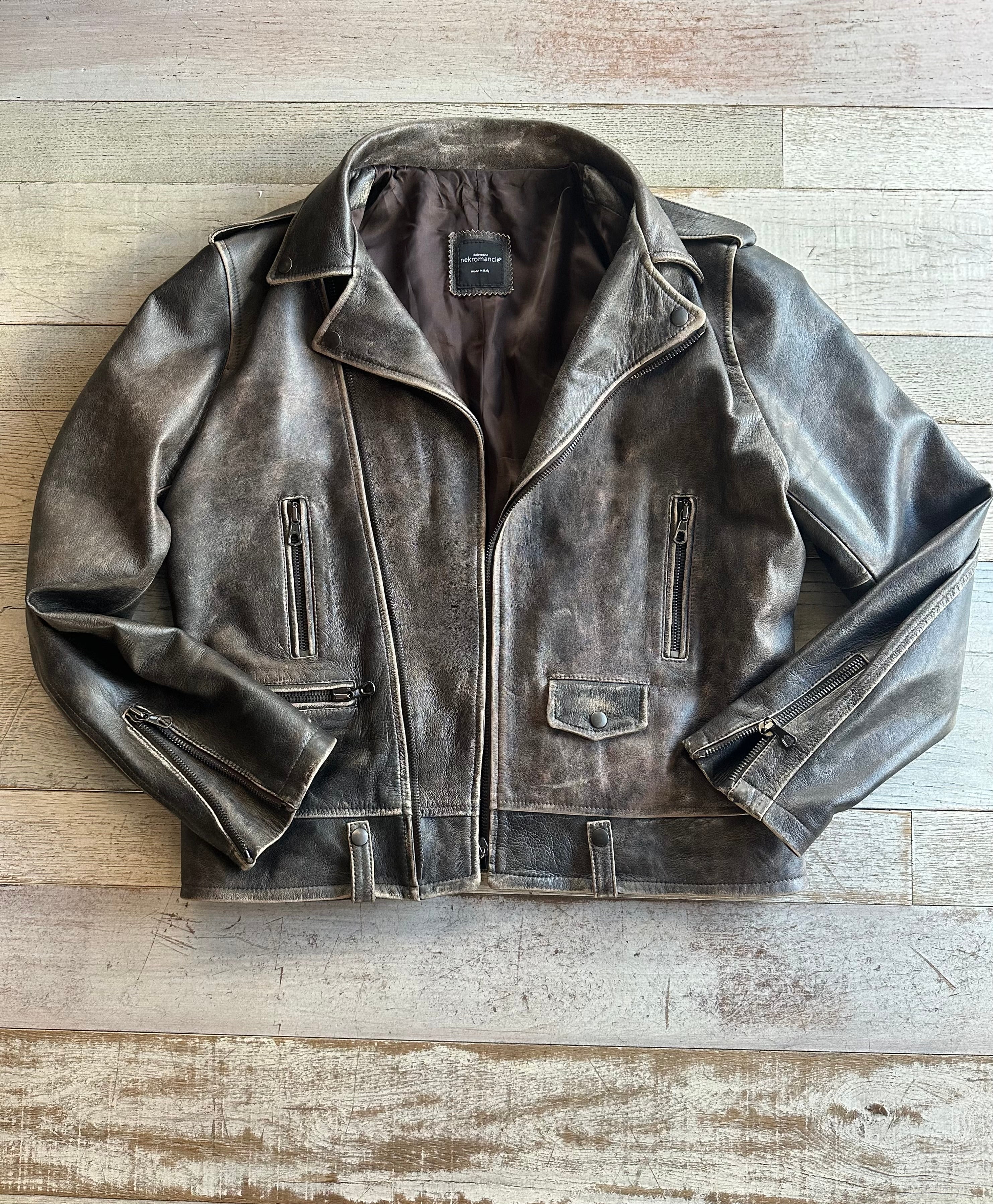 Chiodo Biker grigio antico