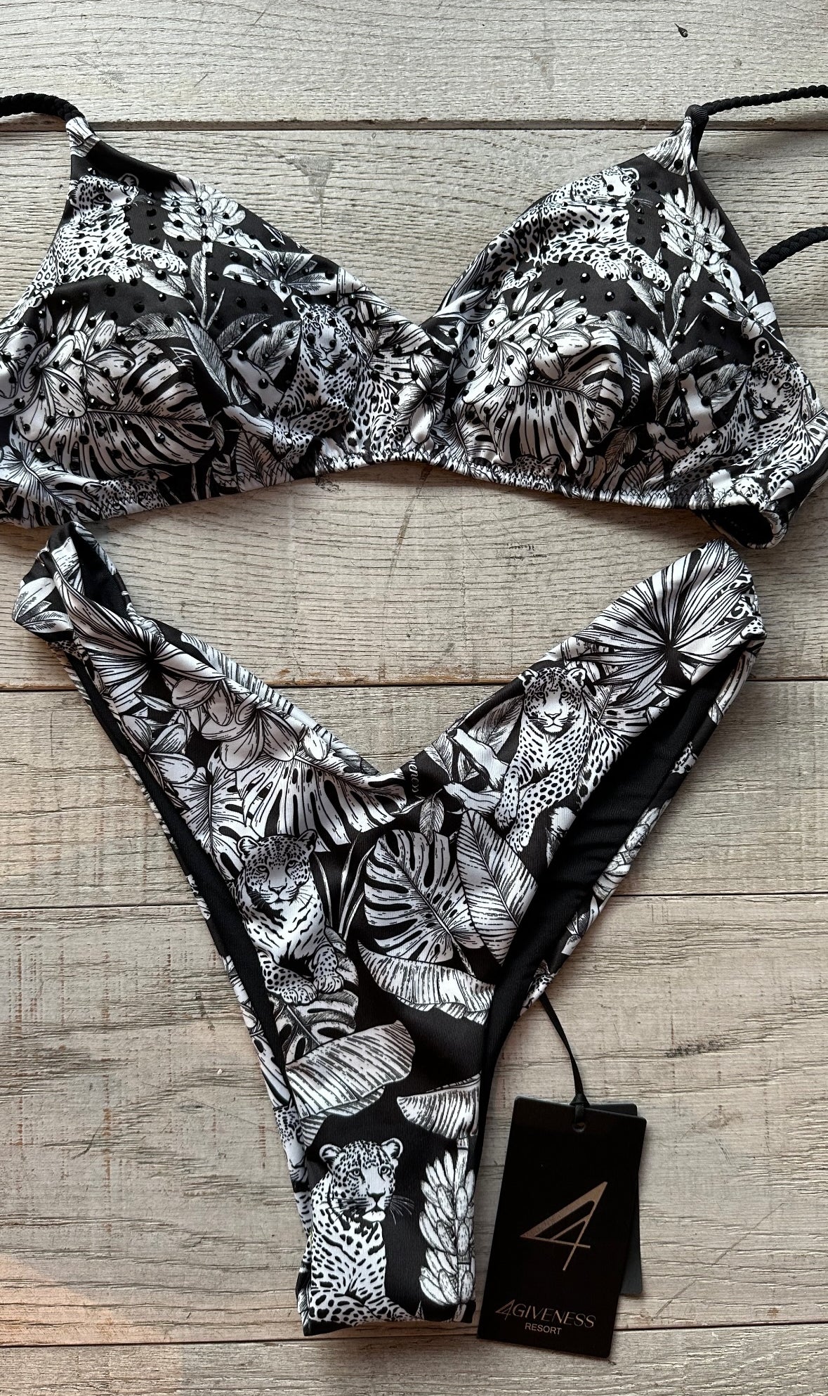 Bikini Top Tigre e Strass
