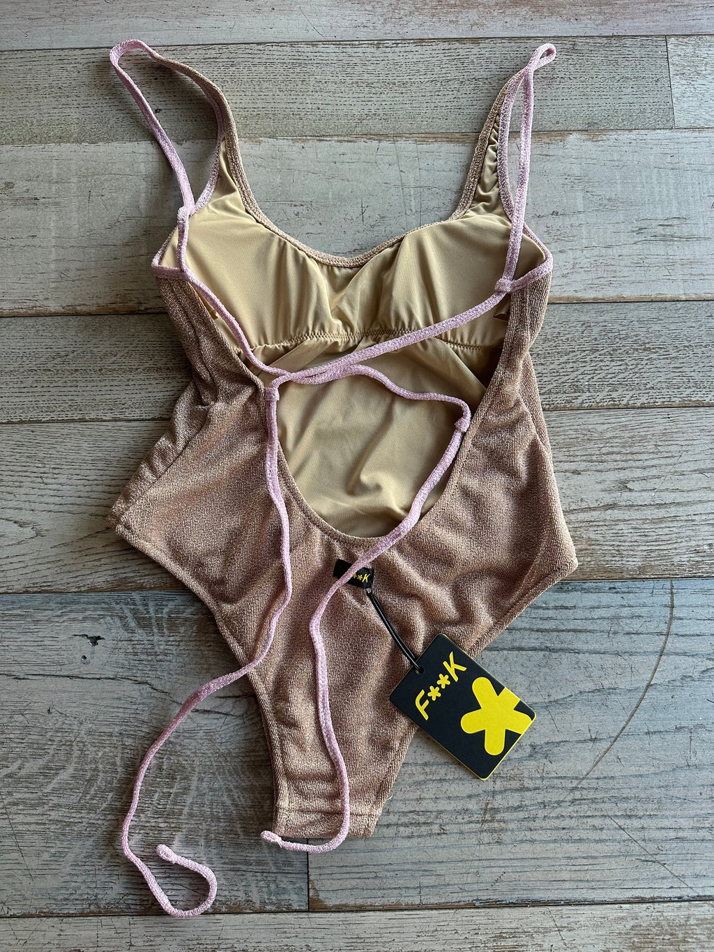 Bikini Intero Lurex Bicolor Oro Rosa