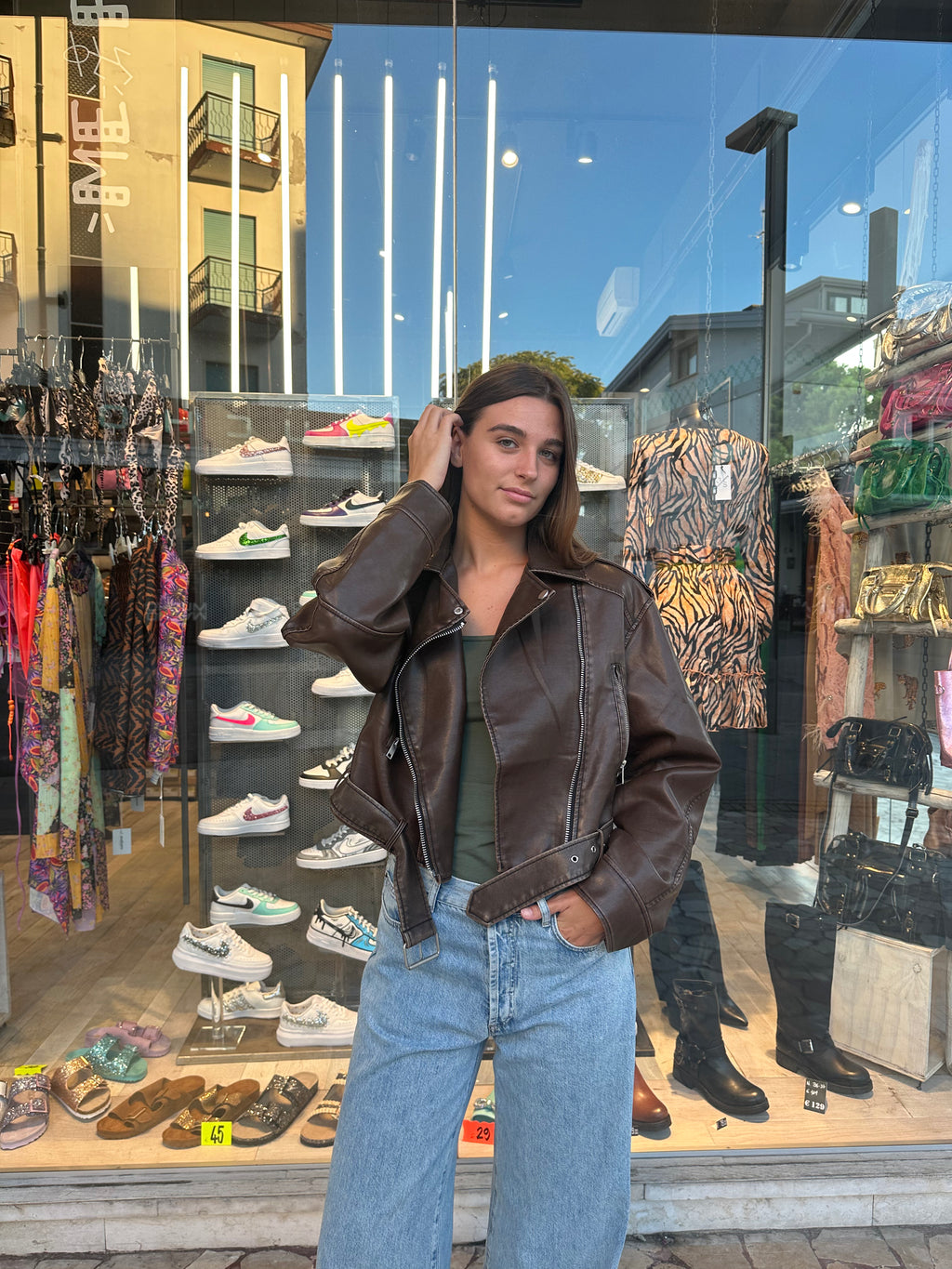 Chiodo Over-size marrone