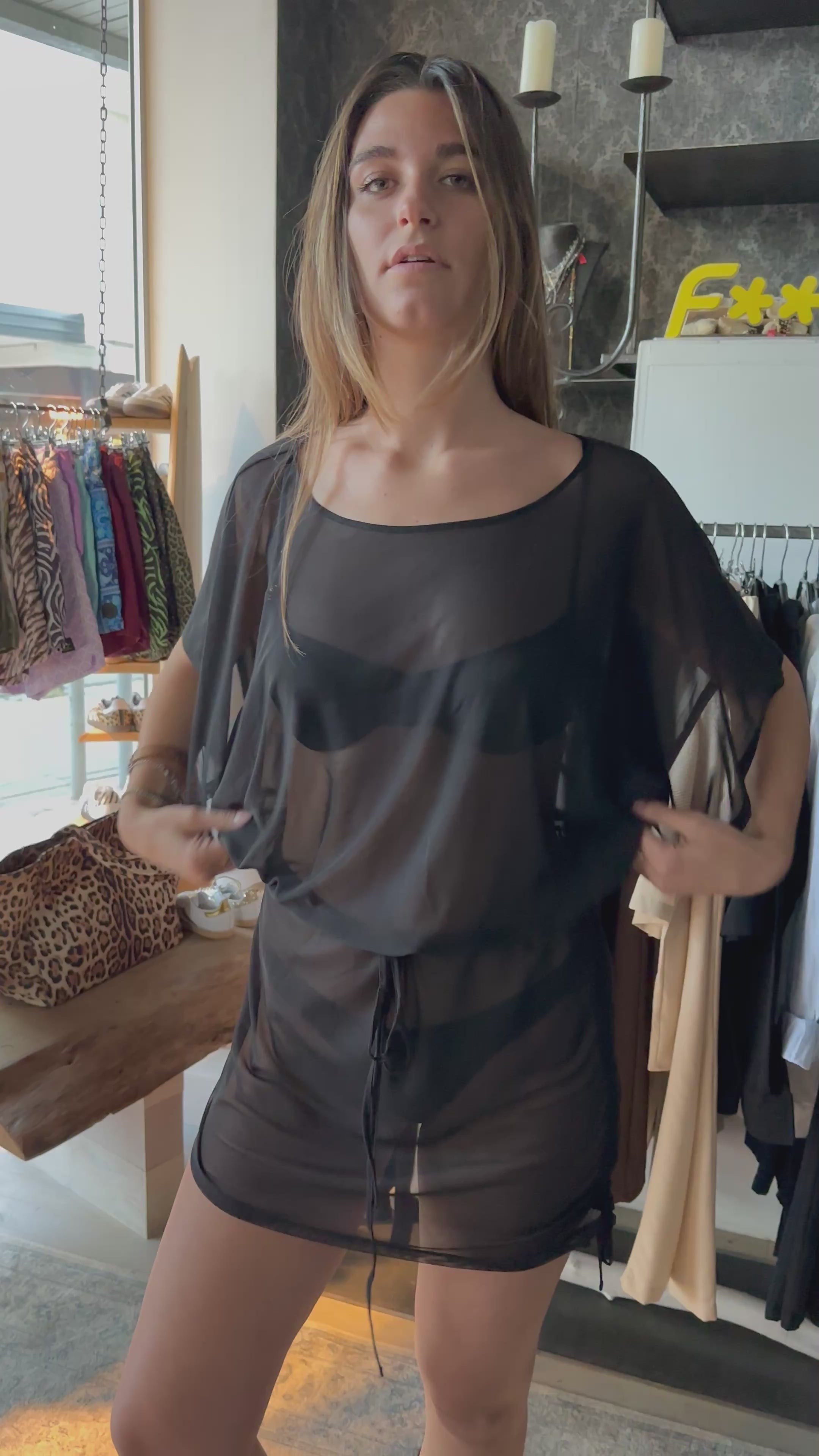 Abito Copri Costume in Toulle Nero by FK