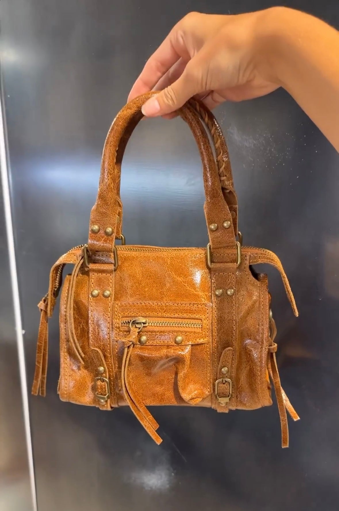 Borse tonde pelle on sale