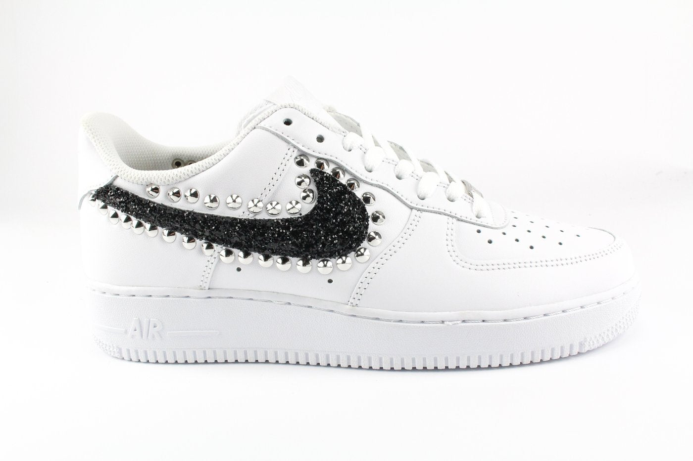 NIKE AIR FORCE GLITTER NERO E BORCHIE