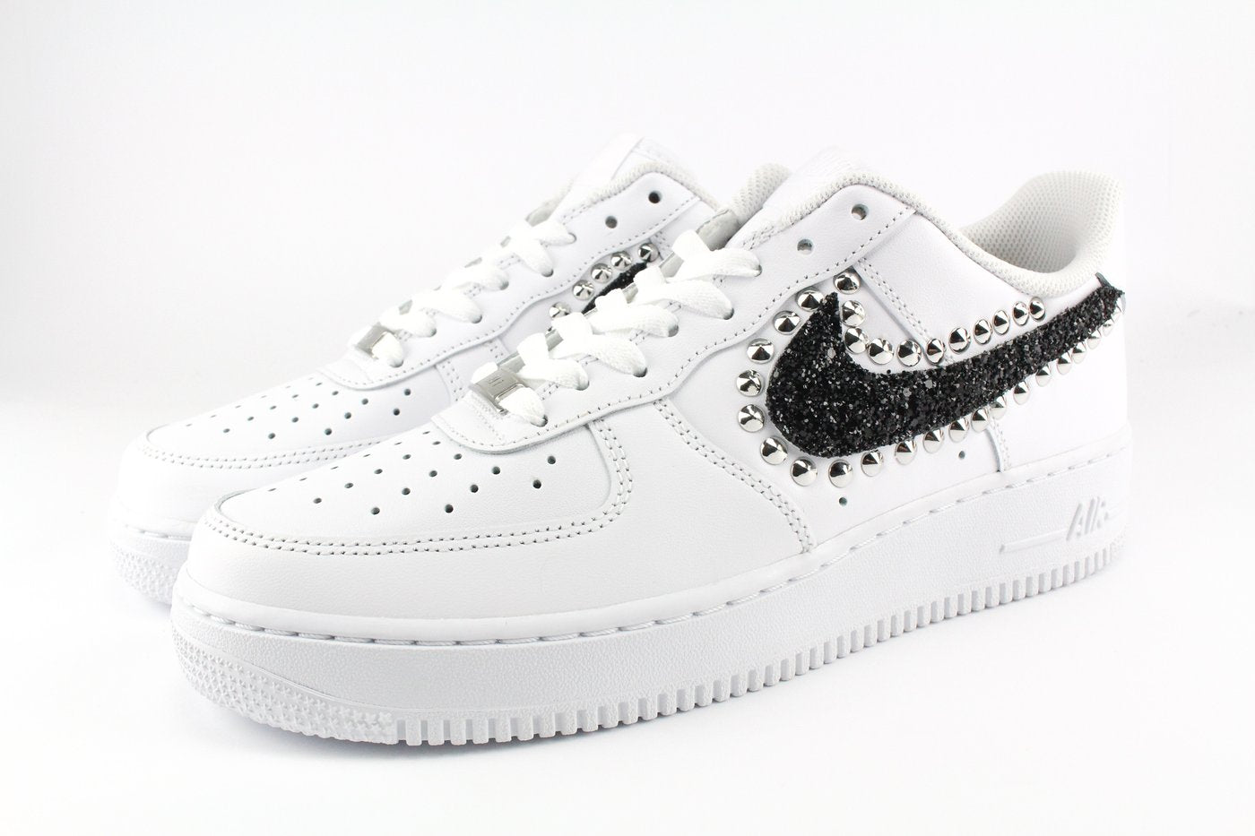 NIKE AIR FORCE GLITTER NERO E BORCHIE