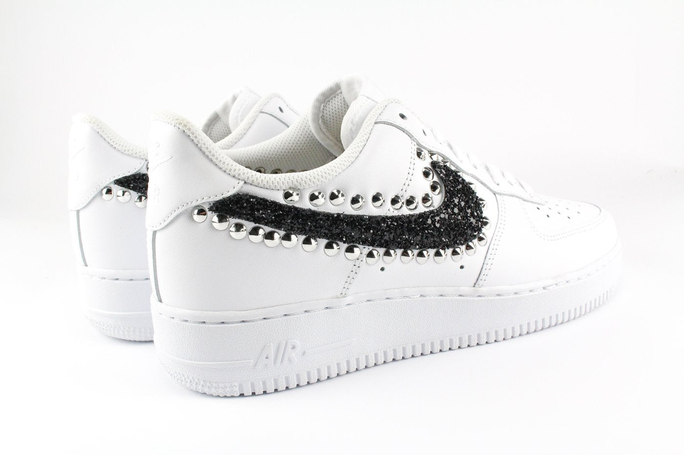 NIKE AIR FORCE GLITTER NERO E BORCHIE