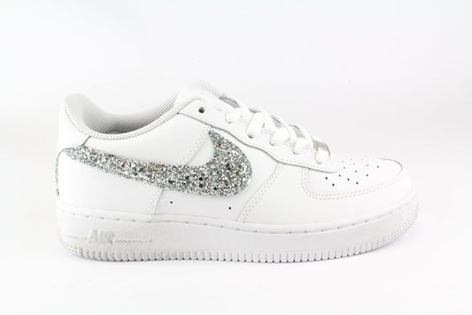 NIKE AIR FORCE GLITTER ARGENTO