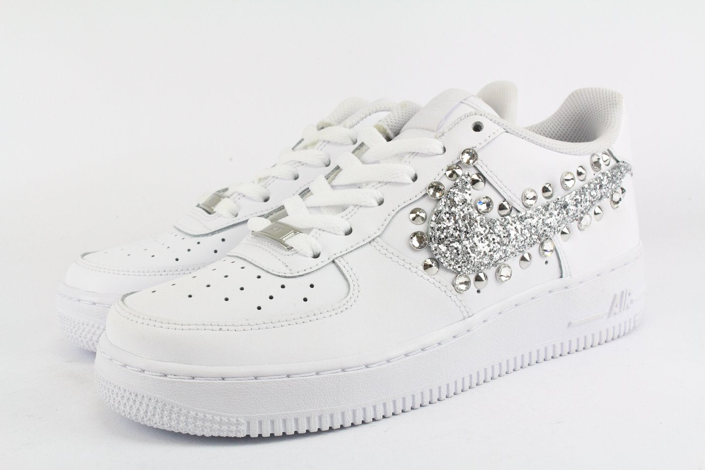 NIKE AIR FORCE GLITTER ARGENTO BORCHIE STRASS